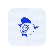 Retro piggy logo in blue