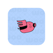 Minimal piggy logo in pink