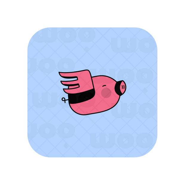 Minimal piggy logo in pink