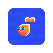 Modern fish logo in orange and blue