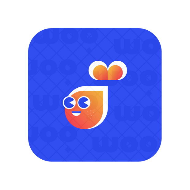 Modern fish logo in orange and blue