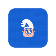 Minimal chef logo in blue with a chef icon wearing a chef hat.