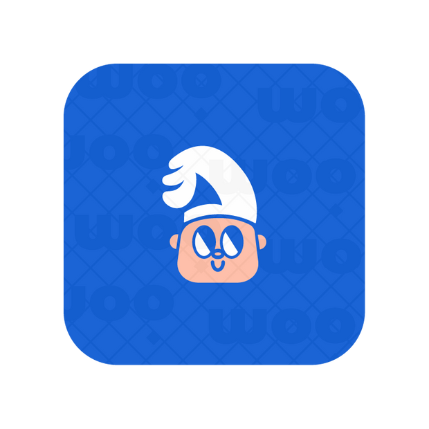 Minimal chef logo in blue with a chef icon wearing a chef hat.