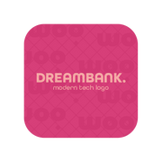 Modern piggy bank logo with a brand name and tagline