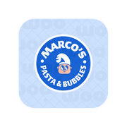 Modern chef logo in blue and baby blue 