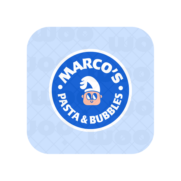 Modern chef logo in blue and baby blue 