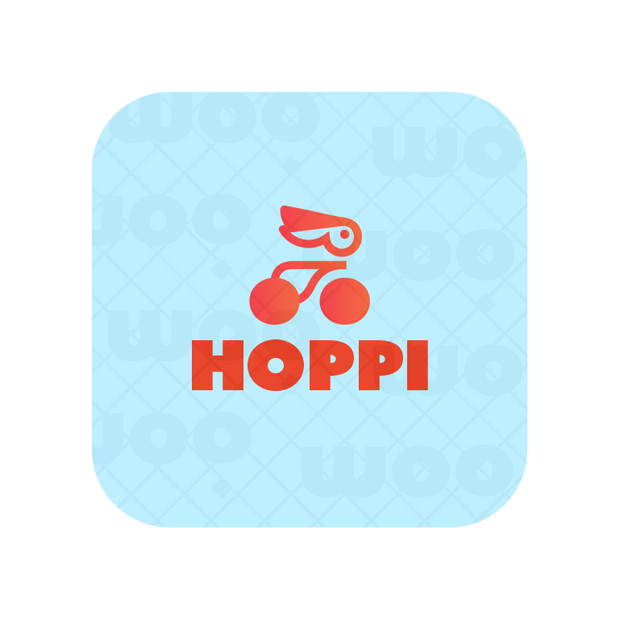 Bike logo depicting a bunny riding a bike 